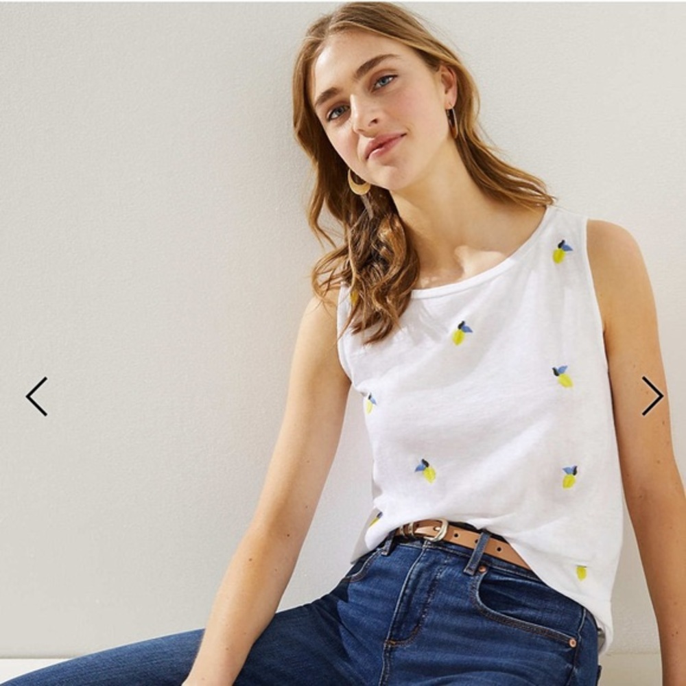 Loft Lemon Patterned Tank Top